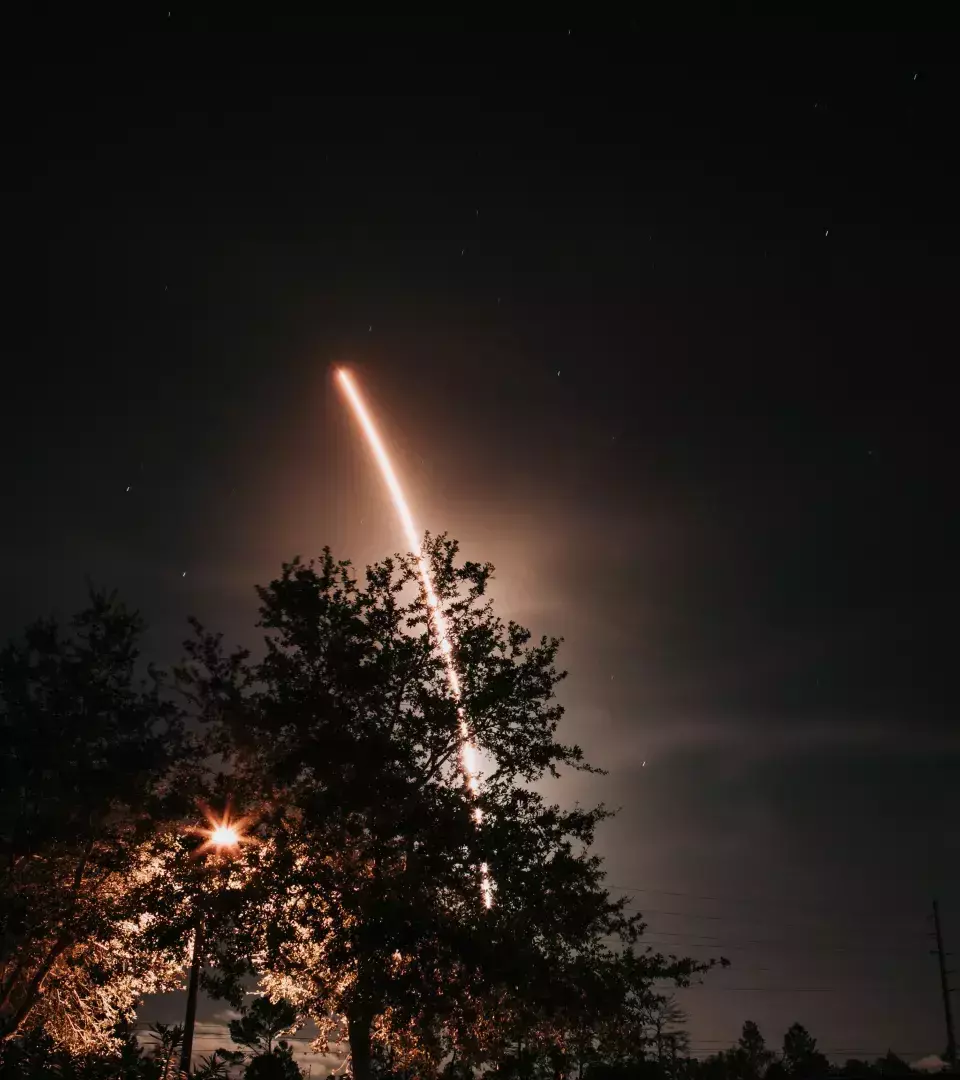 Launch in the night sky