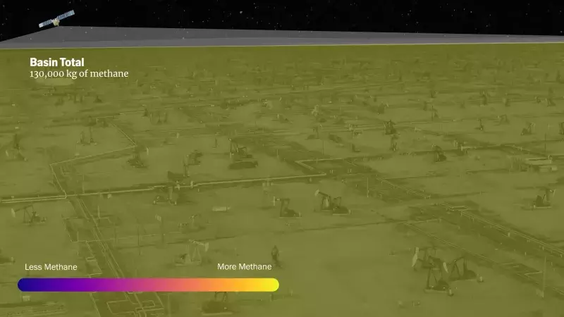 Example of basin mapping with a basin total 130,000 kg of methane