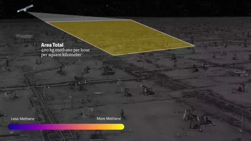 Example of area mapping with an Area Total of 400 kg methane per hour per square kilometer