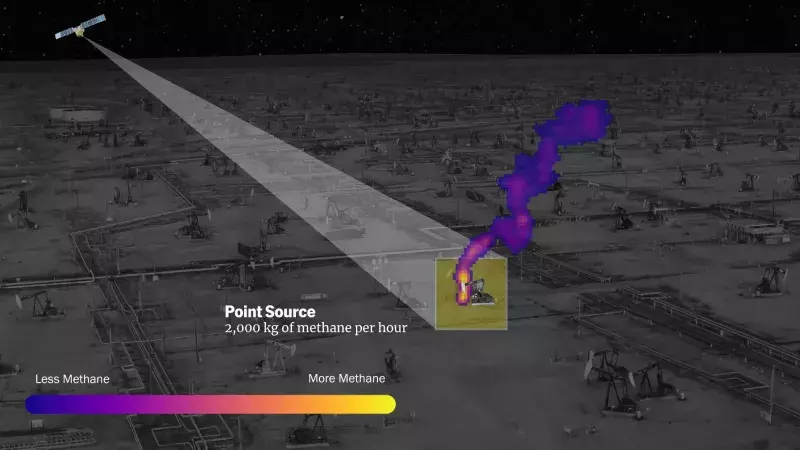 Example of local mapping with a point source of 2,000 kg of methane per hour